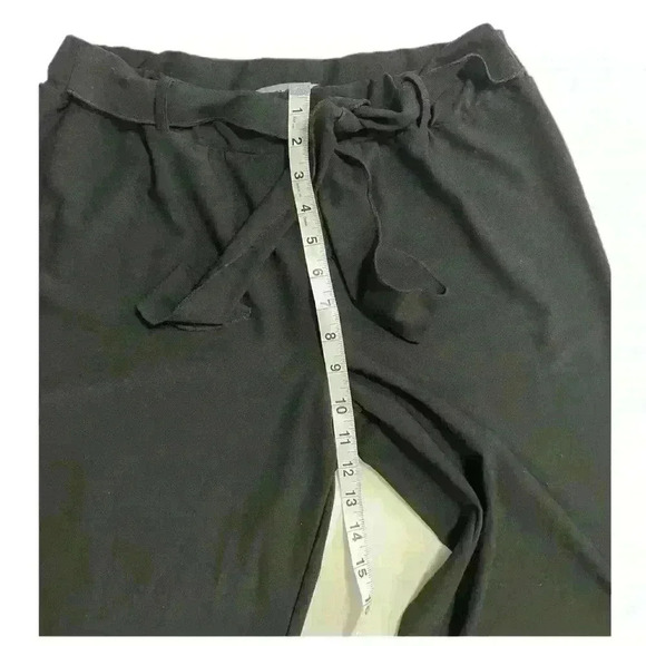 Ashley Blue Women's Black Tie Waist Pull On Wide Leg Pants Size L - Picture 3 of 8